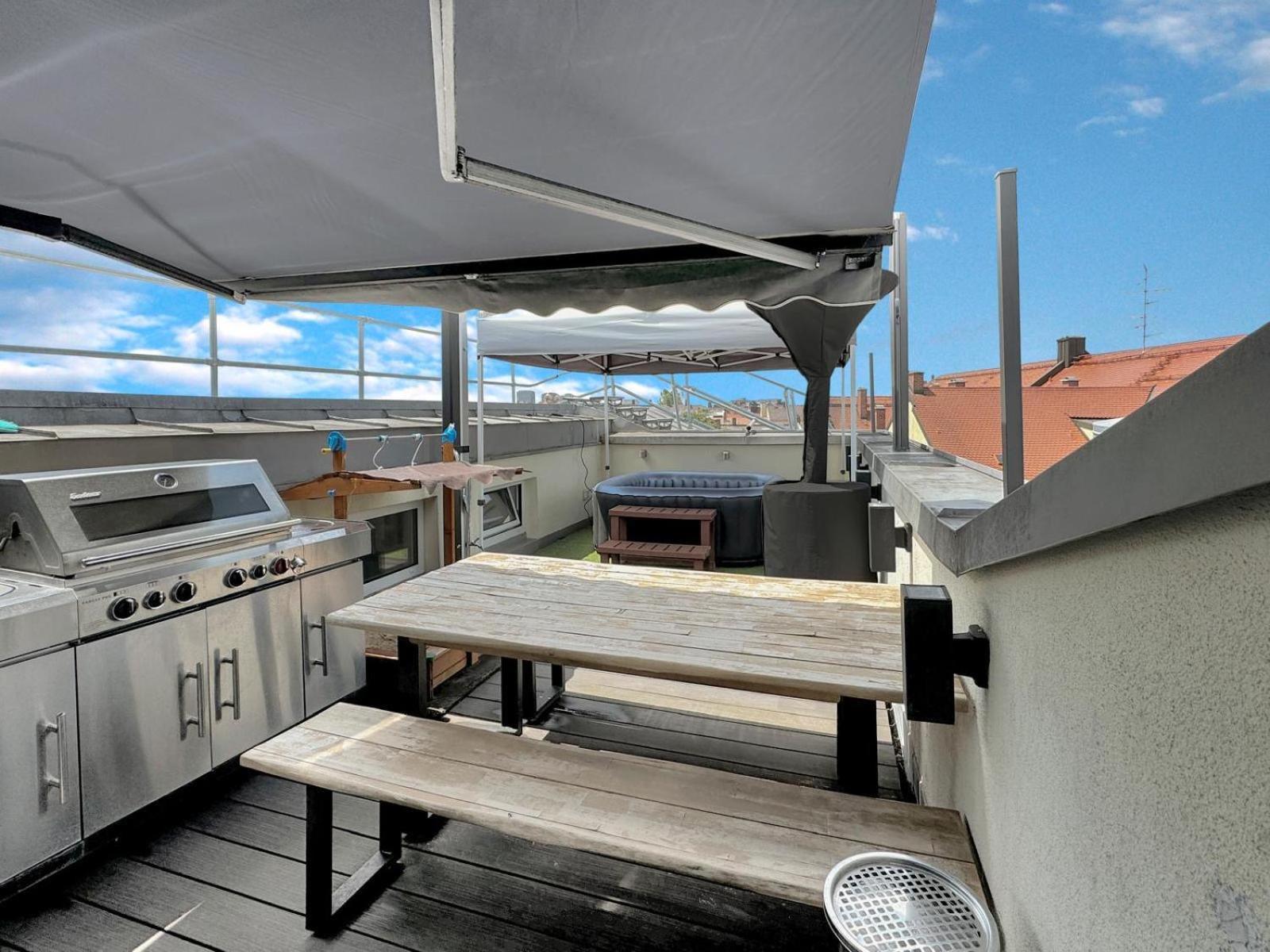6 Zimmer Maisonette-Penthouse Pool Dachterrasse Luxus Munich Extérieur photo